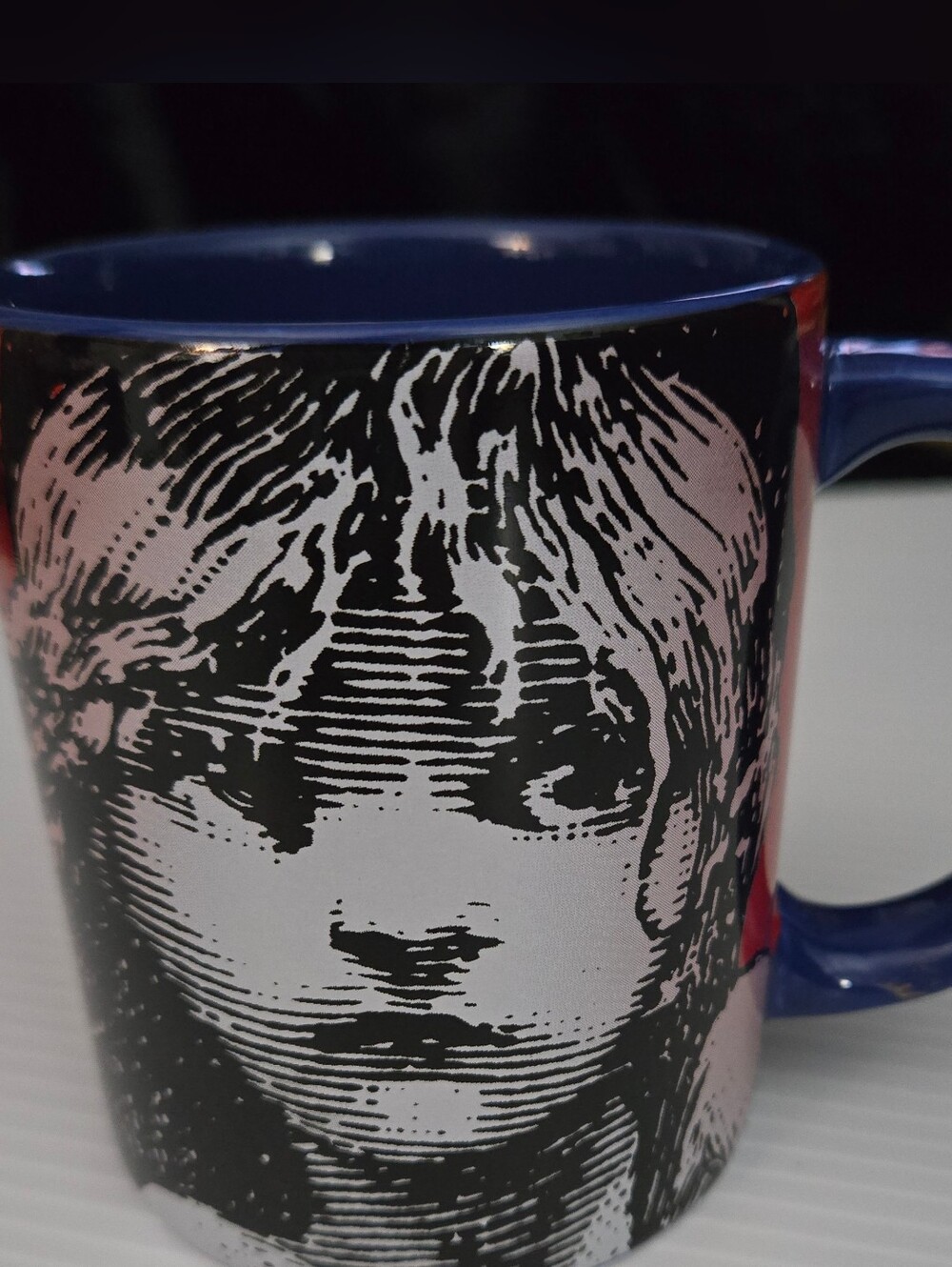 Les Misérables 1986 CMOL Blue Ceramic Coffee Mug Musical Theater Collectible